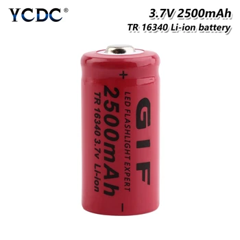 

1/2/4/6/8 Pcs Red GIF 16340 2500mAh Li-ion Battery Rechargeable For Flashlight Torch Toy Power Bank CR123A CR17345 K123A Replace
