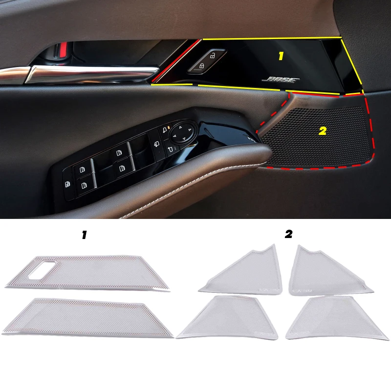 

For Mazda CX-30 CX 30 CX30 2020 Car accessories front column roof horn hood speaker cover sound decorative frame sequins