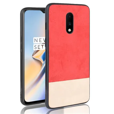 10 шт./партия ТПУ+ PU+ PC Ретро овечья кожа задняя крышка для телефона Oneplus 5 Oneplus 5T Oneplus 6 Oneplus 6T Oneplus 7 7Pro Funda - Цвет: Красный