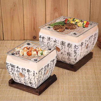

Japanese Korean Style BBQ Grill Charcoal Stove Konro Ceramic Hibachi Yakitori Camping Barbecue BBQ Accessories Tools 2 Sizes