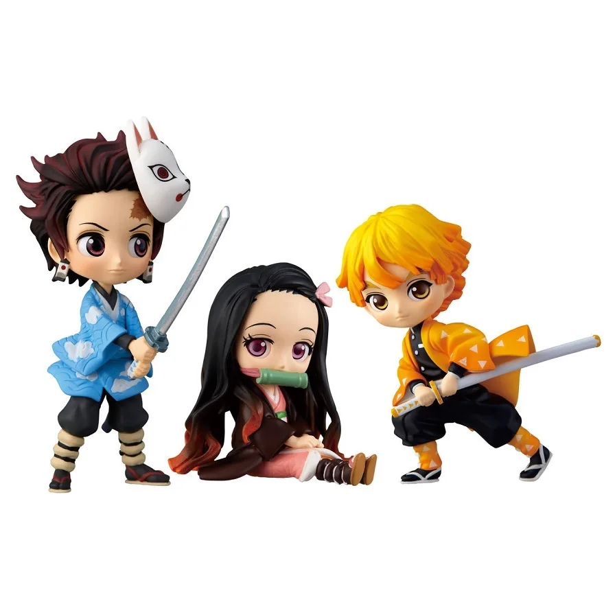 3 шт. аниме демон убийца Kimetsu No Yaiba Q Posket Kamado Tanjirou Kamado Nezuko Agatsuma Zenitsu фигурка игрушки Juguetes