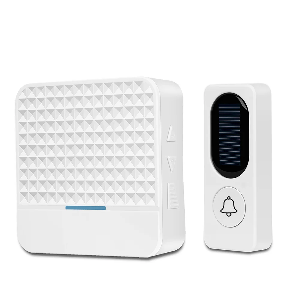 Hotel Solar Powered Loudy Waterproof Home Portable Charging Energy Saving LED Light Durable 52 Ringtones Smart Wireless Doorbell