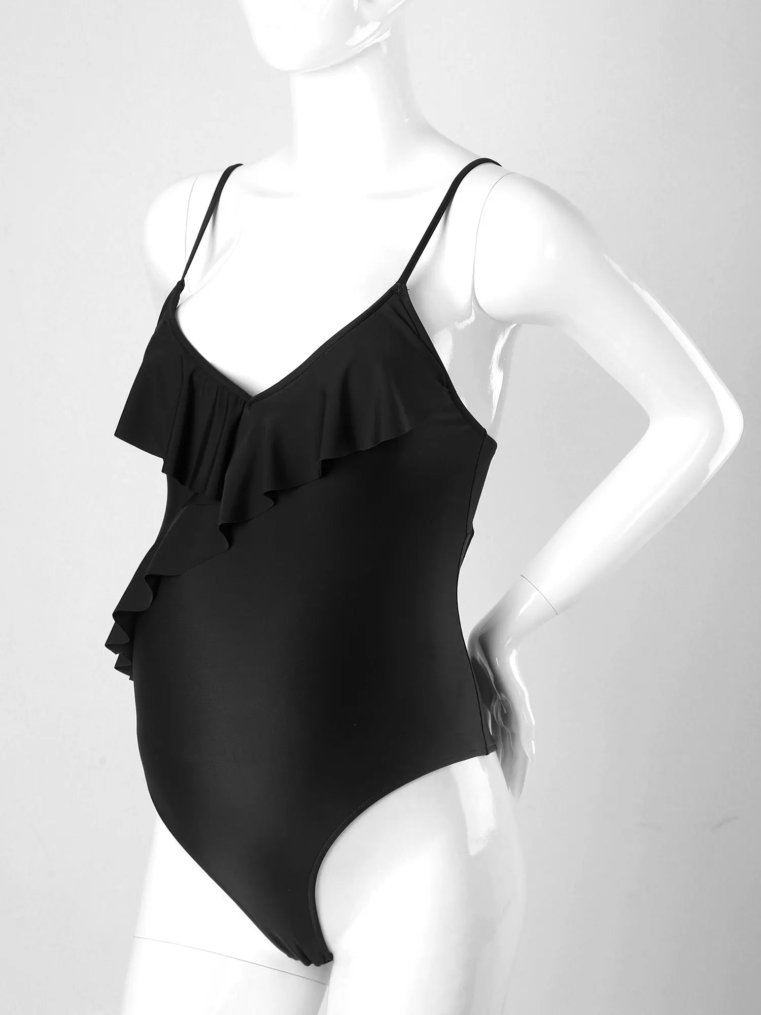 Pregnant Woman Sexy Swimsuit Maternity Swimwear Backless Bikinis Falbala Ruffle Beachwear Summer One-piece Swimming Bathing Suit