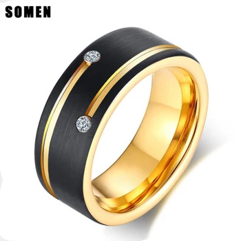 

Classic Wedding Rings For Women Men's Tungsten Ring Black Tungsten with Red Aluminum Engagement Ring Free Custom Engravable