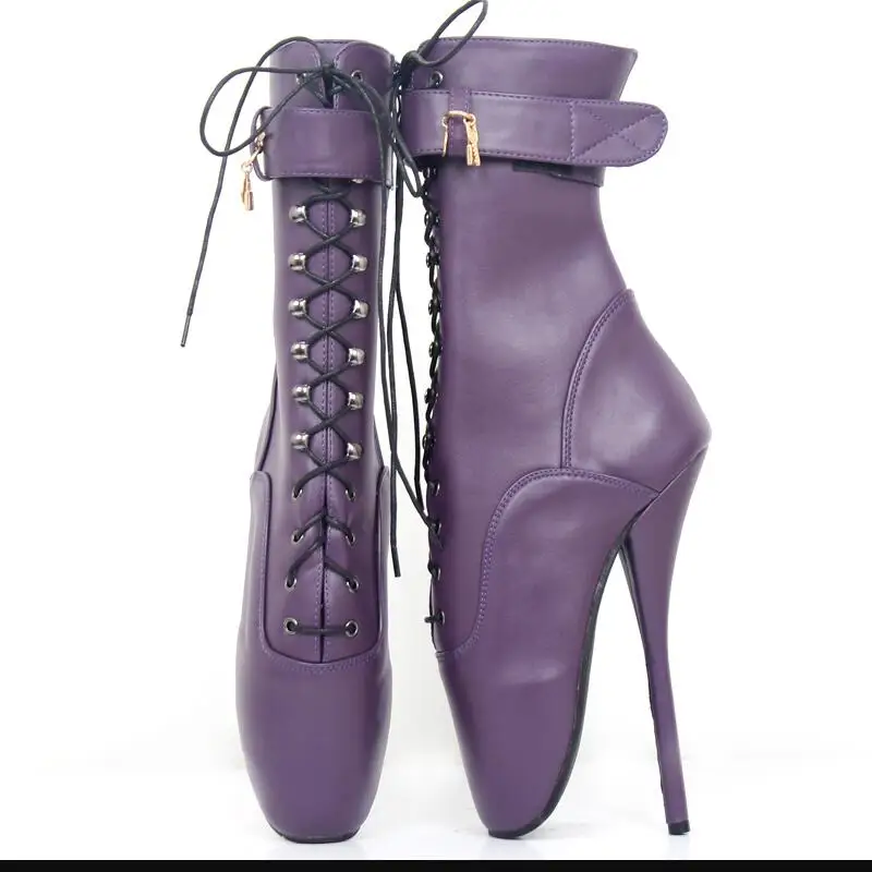 Sky-High Heels Ballet Boots Women Sexy Ankle Botas Fetish Goth Spike Heel Pointed Toes Unisex Show Dance Shoes women high heels