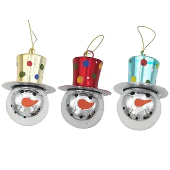 

3Pcs Christmas Ornaments Supplies Decorative Snowman Head Pendant Cartoon Prop