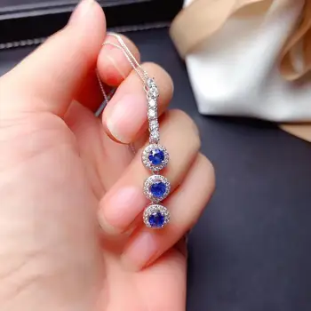 

Sapphire Pendant Natural And Real Sapphire Necklace 925 sterling silver Fine jewelry Sapphire Pendant