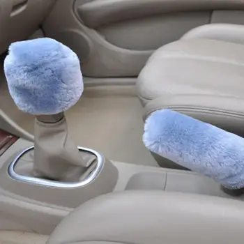 

Soft Plush Gear Shift Knob Rod Cover Parking Car Hand Brake Grip Protective Cover Case Decoration Styler