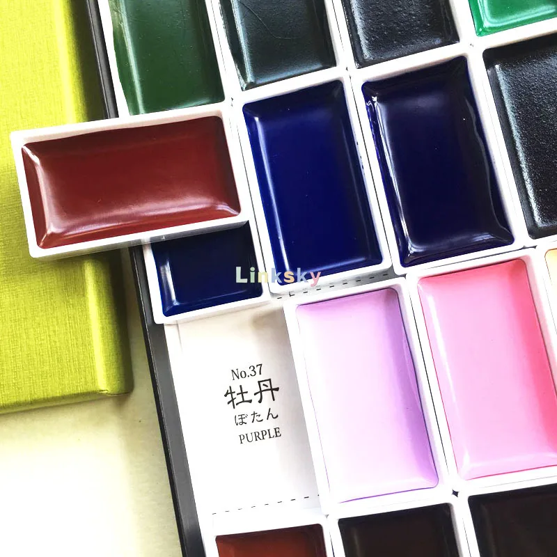 Kuretake GANSAI TAMBI Watercolor paints, new 48 colors,Handcrafted, Professional-Quality Pigment Inks for Artists and Crafters