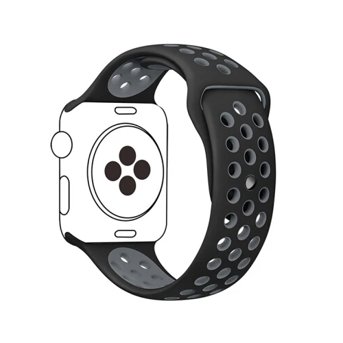 Спортивный ремешок для часов для apple watch группа 4 5 44 мм 40 мм correas, 42 мм, 38 мм, версия наручных часов iwatch, браслет series 5/4/3/2/1 силиконовый ремешок для часов с резиновой лентой - Цвет ремешка: black gray 10