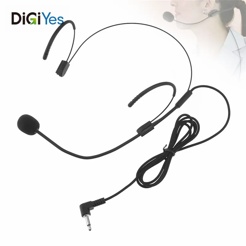 

Universal Portable Headset Microphone Wired 3.5mm Jack Condenser Mic for Applicable to Teacher / Guides /Interviews /Speeches