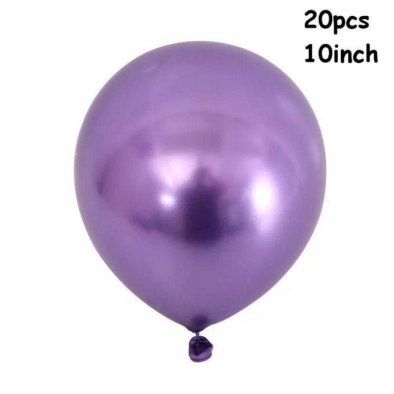 20pcs purple 50 шт. 12 дюймов темно-синие шары с золотыми конфетти, набор металлических золотых жемчужных белых воздушных шаров, украшения для свадьбы, дня рождения, вечеринки, Globos - Цвет: 20pcs purple