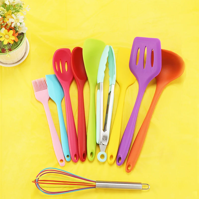 Силиконовая кухонная утварь 10 шт. набор для приготовления пищи лопаточка