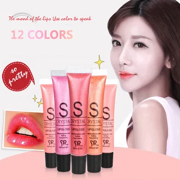 

12 Color Single Tube Lip Gloss Bright Pearlescent Waterproof Lip Glaze Non-stick Cup Lasting Moisturizing Lipstick