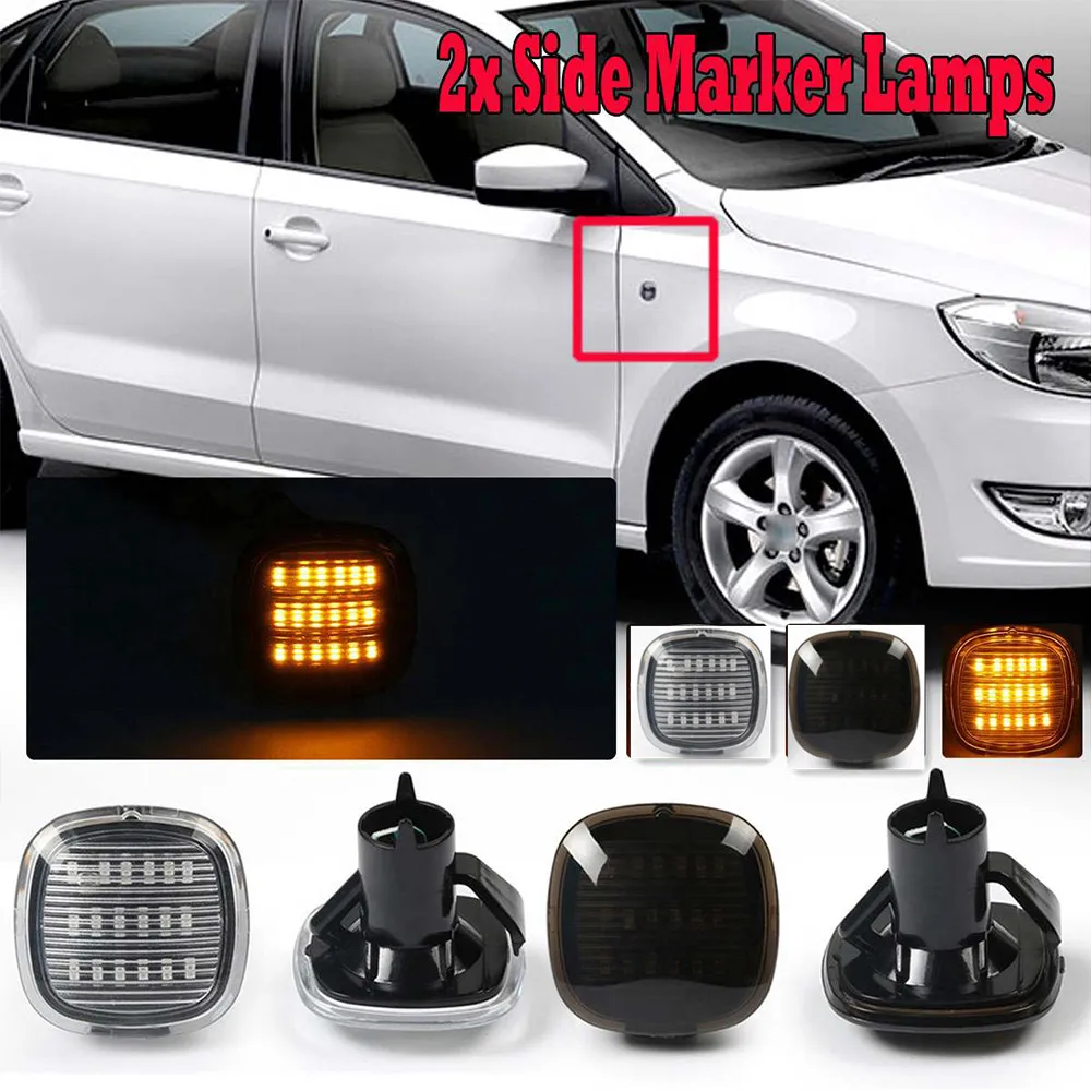 

281KM 2Pcs Turn Signal Light Flowing LED Side Marker Lights Side Repeater Lamp for AUDI A3 A4 A8 SKODA And SEAT
