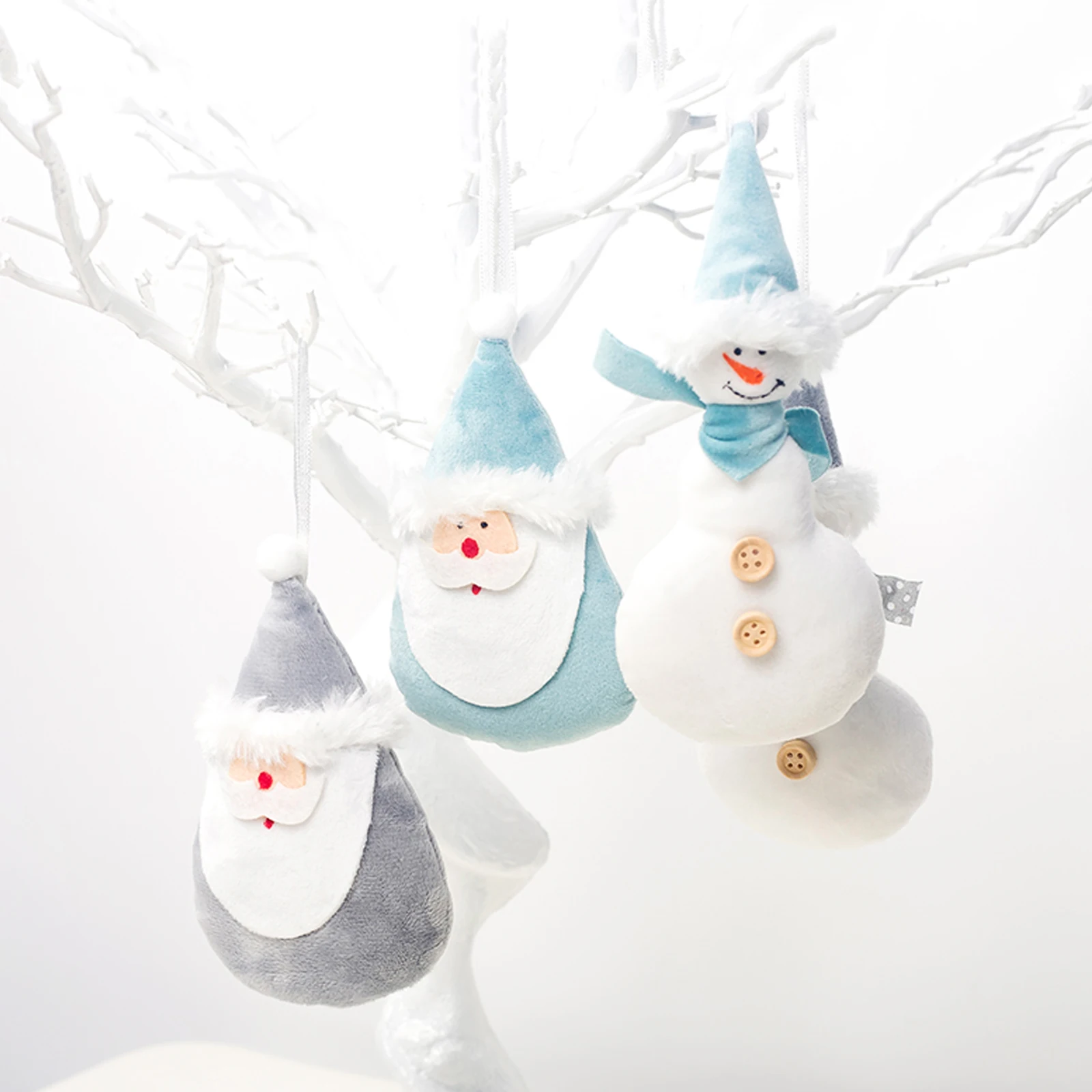

Creative Christmas Decoration Flannel Santa Claus Snowman Plush Doll Ornament Hanging Pendant For New Year Home Party Supply