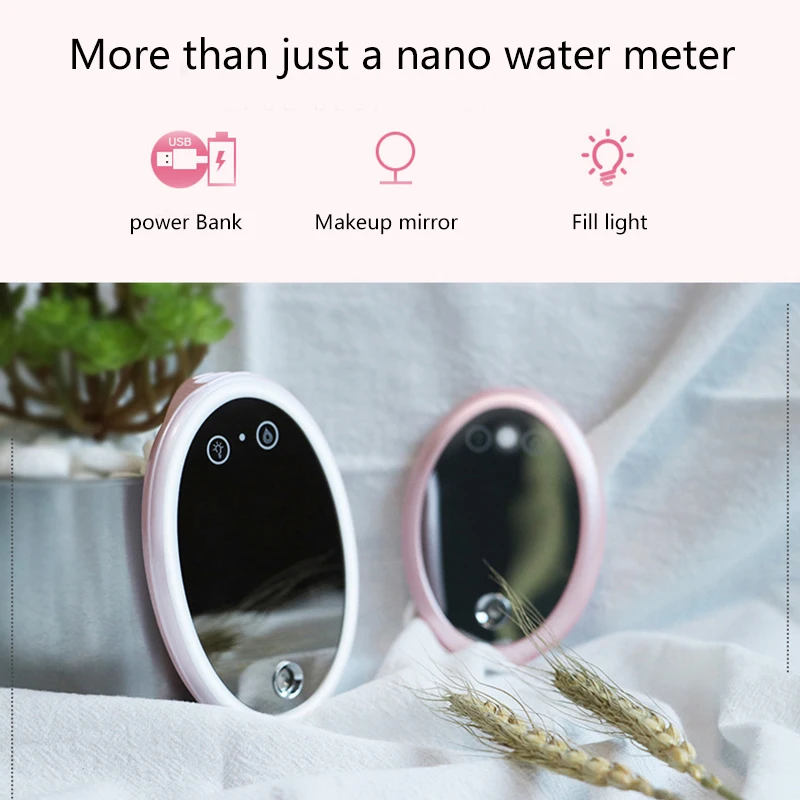 

Portable Mini Mirror Sprayer Cold Spray Beauty Water Meter with LED Makeup Mirror Steam Face Humidifier Facial Cleasing ---MS