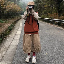 Harajuku Осень хлопок платье юбка-фонарик для женщин плюс размер