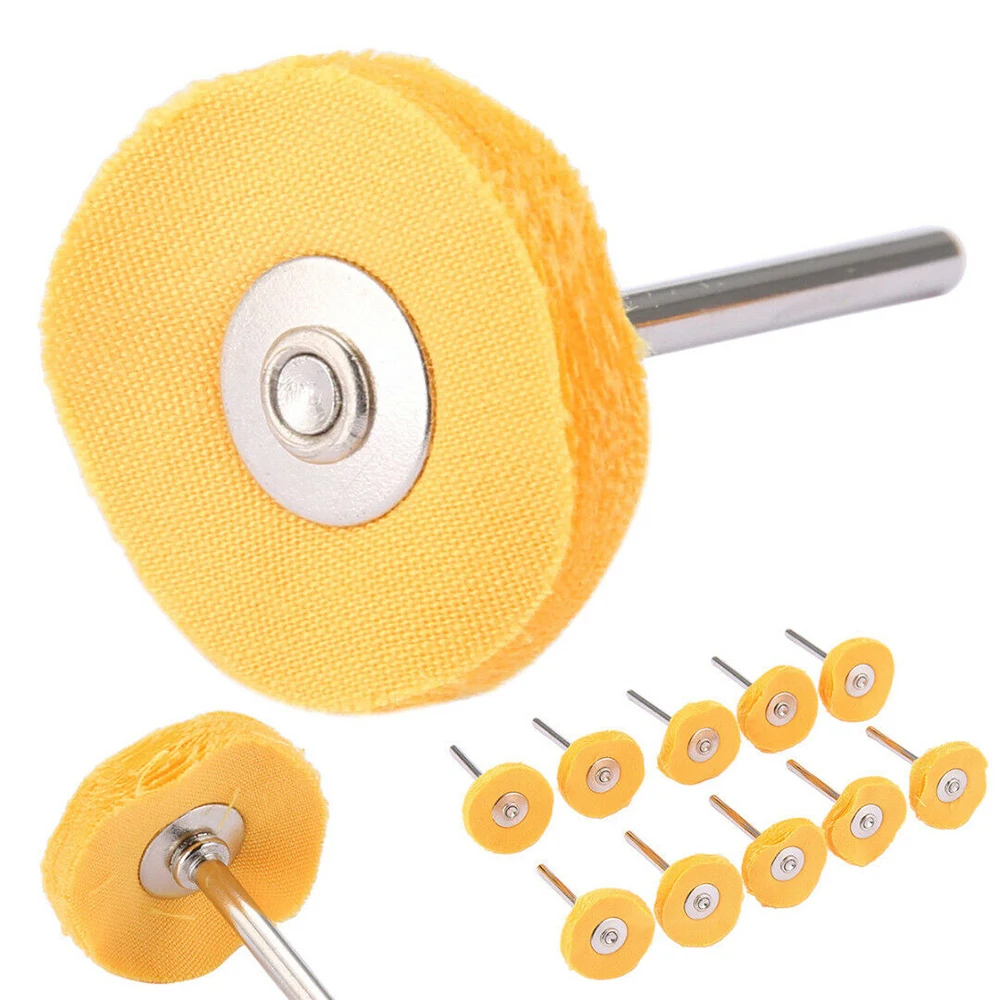 10PCS 25mm Round Polishing Buffing Cloth Wheel Brush Rotary Pad Tool 3mm Shank For Wood Metal Abrasive Tools | Инструменты
