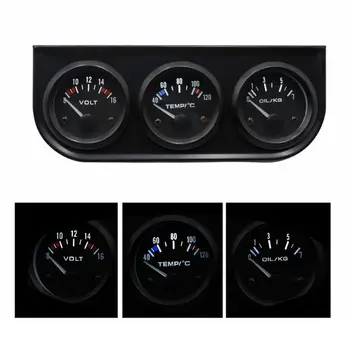 

52MM 3 In 1 Volt meter+water temp gauge+Oil Pressure Gauge Kit