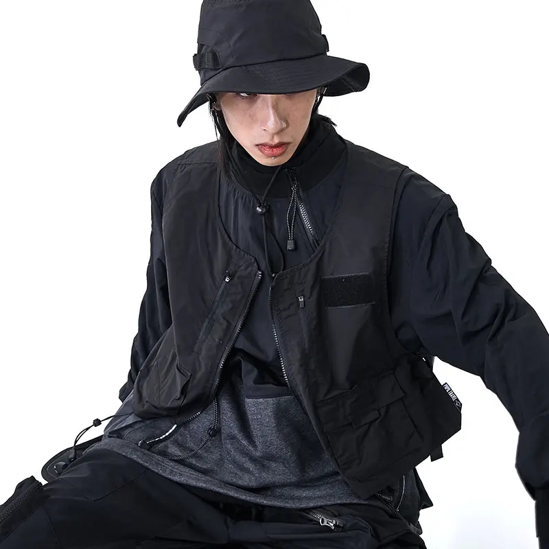 Pupil travel funtional sweater and vest set  side reflective pockets techwear streetwear punk aesthetic futuristic