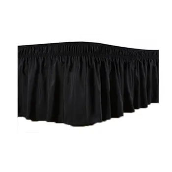 

Elastic Bed Skirt for Bed Accessories Tight and Loose Decoration Peach Fabric Adjustable Pure Color Bedroom Ornament