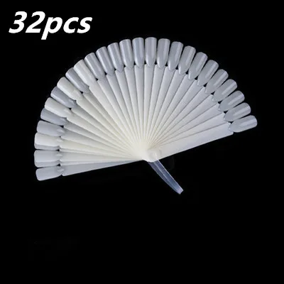 32pcs White 32 шт. накладные ногти, накладные лаки для ногтей, цветные карты, акриловая практика, диаграмма, палитра, пряжка, кольцо, практика, инструменты для отображения - Цвет: 32pcs White