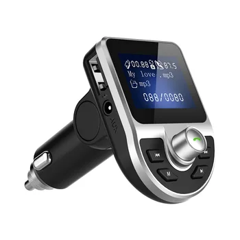 

Car Bluetooth Wireless Adapter FM Transmitter MP3 Radio Music Player Car Kit 2 USB Charger with Hands-Free Calling black and sil