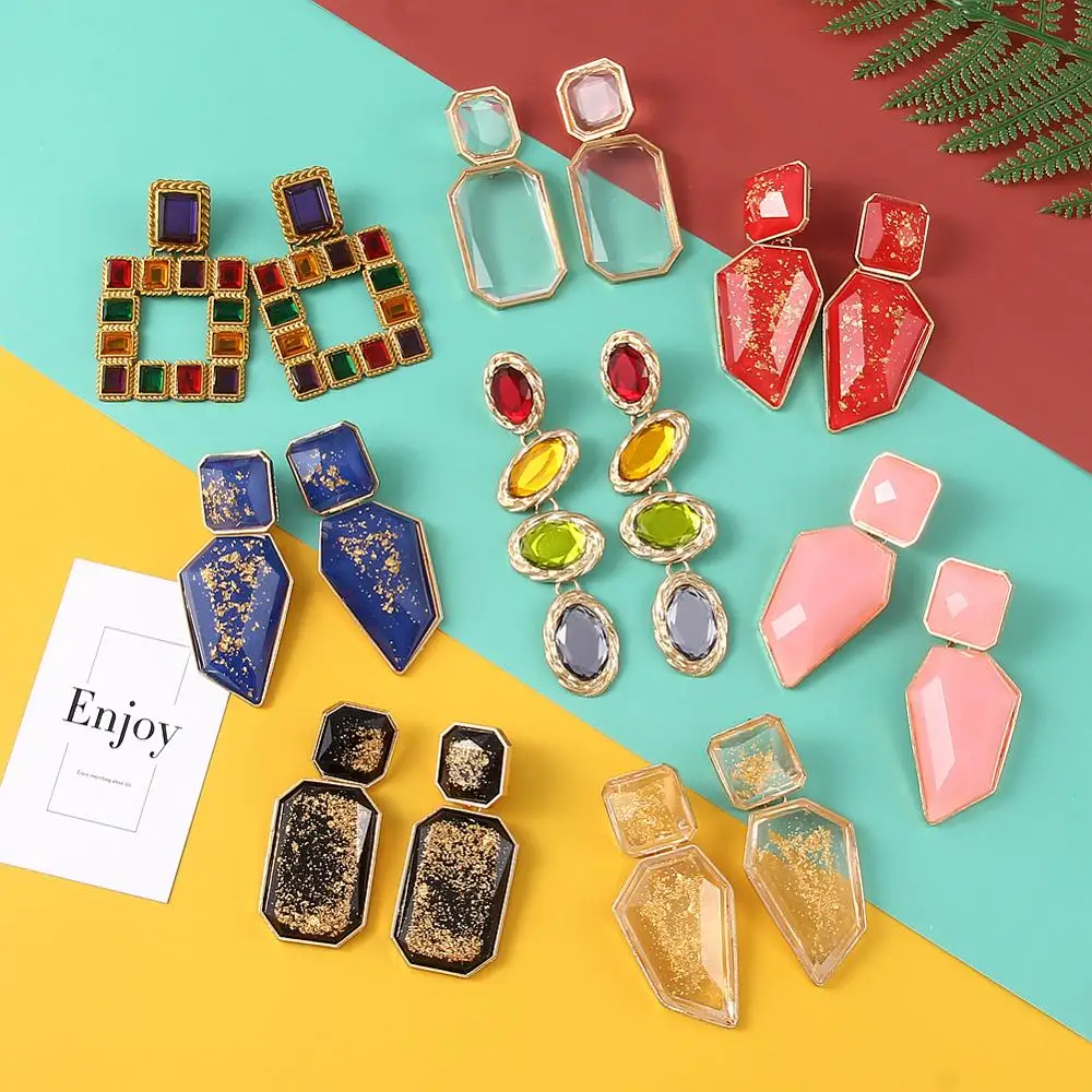 Resin Earring Statement Resin Drop Earring Resin Jewelry Dangle