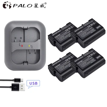 

PALO 4Pcs EN EL15 ENEL15 EN-EL15 Battery + LED Charger for Nikon D500,D600,D610,D750,D7000,D7100,D7200,D800,D800E,D810,D810A v1
