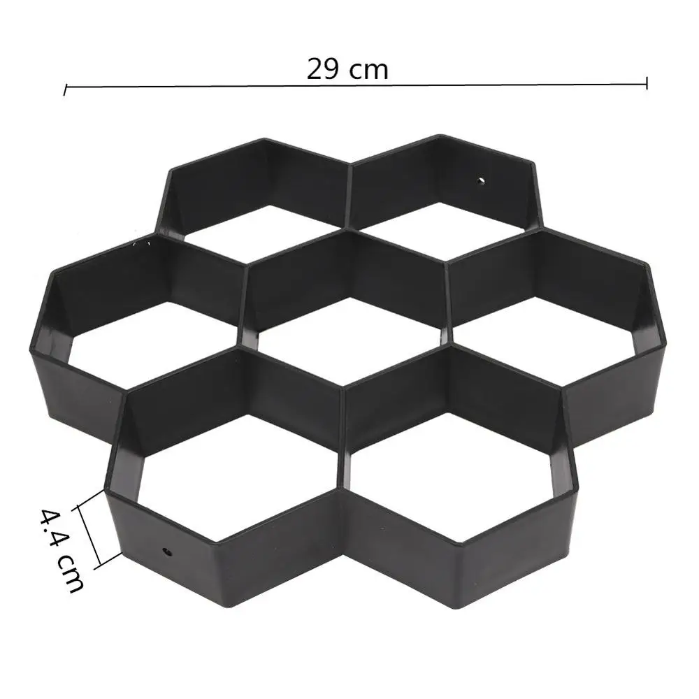 Black Пластиковая форма для тротуарной дорожки, домашний сад, пол, дорога, бетон, ступенька, каменная дорожка, форма для патио, многоразовая, сделай сам, инструмент для тротуарной плитки - Цвет: Black