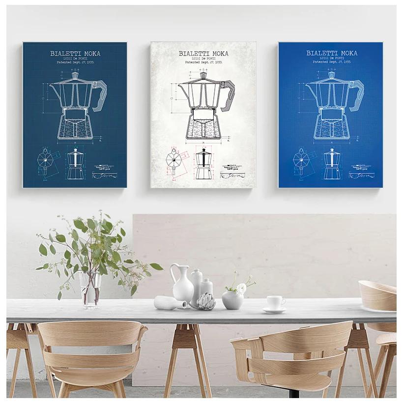Espresso Coffee Maker Patent Print, Blueprint Art, Kitchen Wall Art, Coffee  Poster Print, Cafe Decor Coffee Lover Gifts 