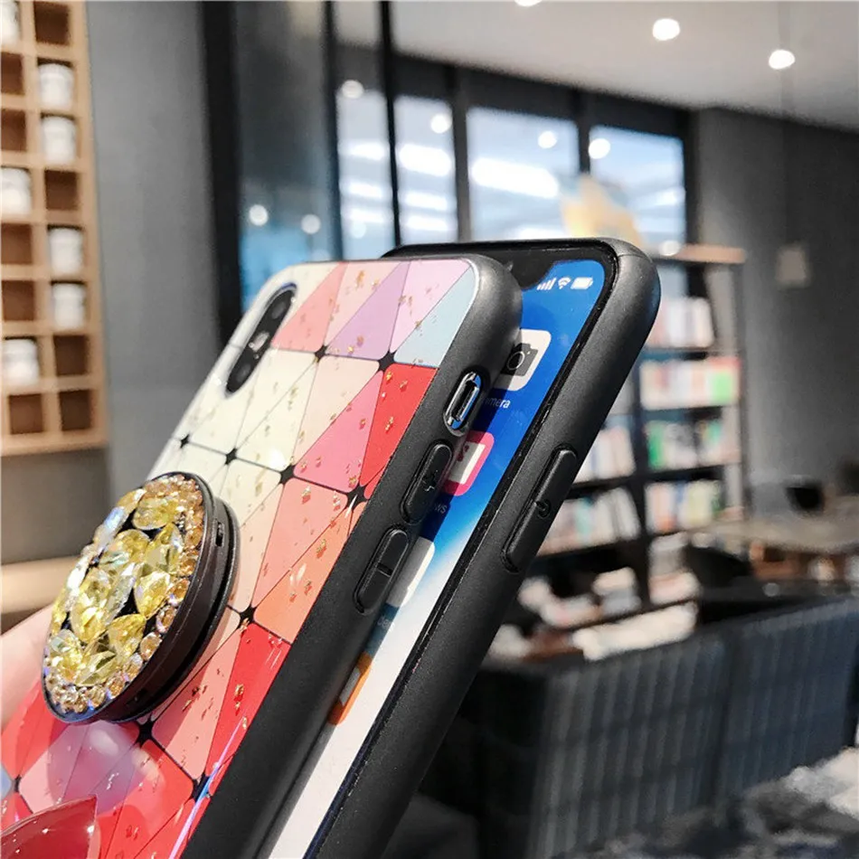 Роскошный блестящий чехол для iPhone 11 Pro Max 7 XR, чехол, твердый силиконовый мраморный чехол для iPhone XR XS Max 6 6s 8 Plus Caes Cover