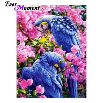 

Ever Moment Diamond Painting Handmade Blue Bird Pink Flower Full Square Drill 5D DIY Diamond Embroidery Home Decoration 3F2311