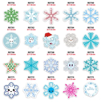 

30pcs/lot Winter Snowflake New Pattern planar resin Printed for Hair Bows Planar Resin Crafts R0775 R0776 R0777