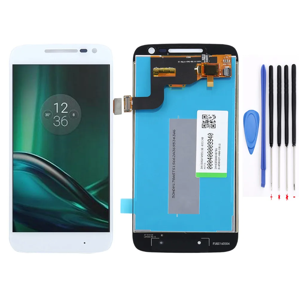 Для Motorola Moto G4 Play lcd XT1604 XT1602 XT1607 XT1609 XT1601 XT1603 ЖК-дисплей сенсорный экран с дигитайзером запчасти в сборе - Цвет: white with tools