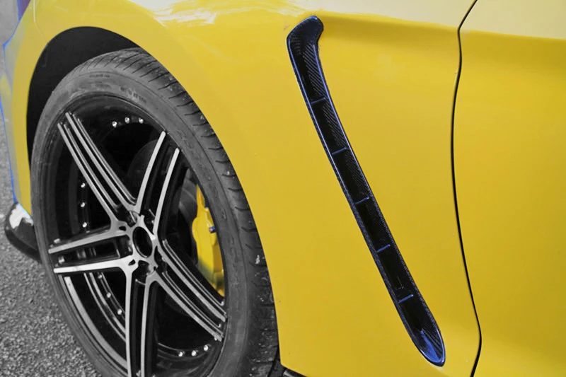 Автомобиль-Стайлинг для Mustang GT350R углеродное волокно передний вентиляционный щиток на крыло(только подходит GT350R крыло) глянцевая отделка колеса Арка воздуховод