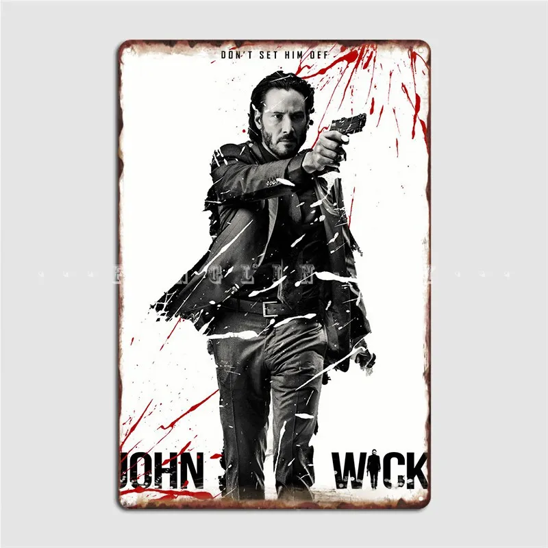 

John Wick Metal Sign Wall Plaque Retro Kitchen Cinema Kitchen Tin Sign Posters