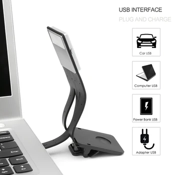 

LED Reading Book Light With Detachable Flexible Clip Lamp For Book Readers