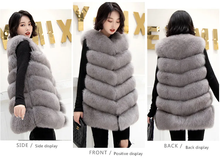 new real natural whole fur six-section fox vest ladies winter long warm fashion vest