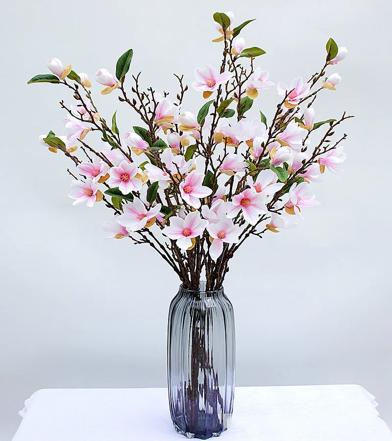 2 piezas simulacion de alta gama de Magnolia flor hogar boda disegnos flor искусственный Flor de seda