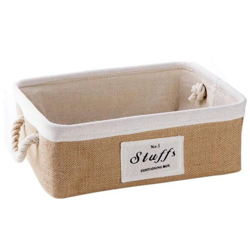 5 Pcs / Lot Middle Large canvas storage basket box bins for toys fold