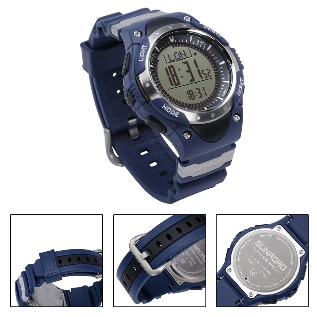 SUNROAD мужские и женские цифровые спортивные часы-водонепроницаемые с подсветкой альтиметр погода Forcast Спорт на открытом воздухе мужчины и женщины Relogio наручные часы