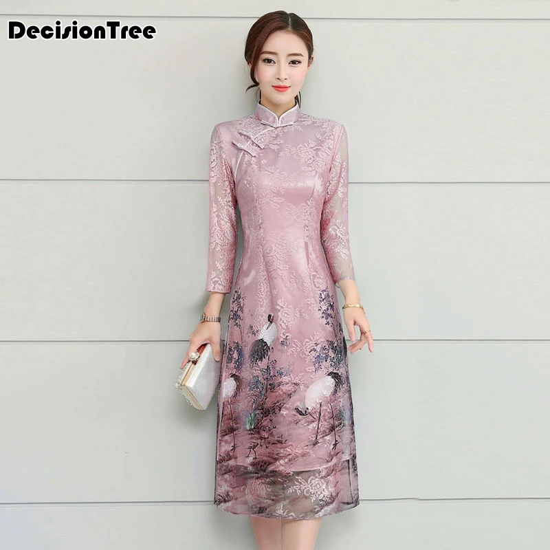 

2019 vietnam aodai chinese traditional dress red long chinese cheongsam dress robe vietnamese ao dai