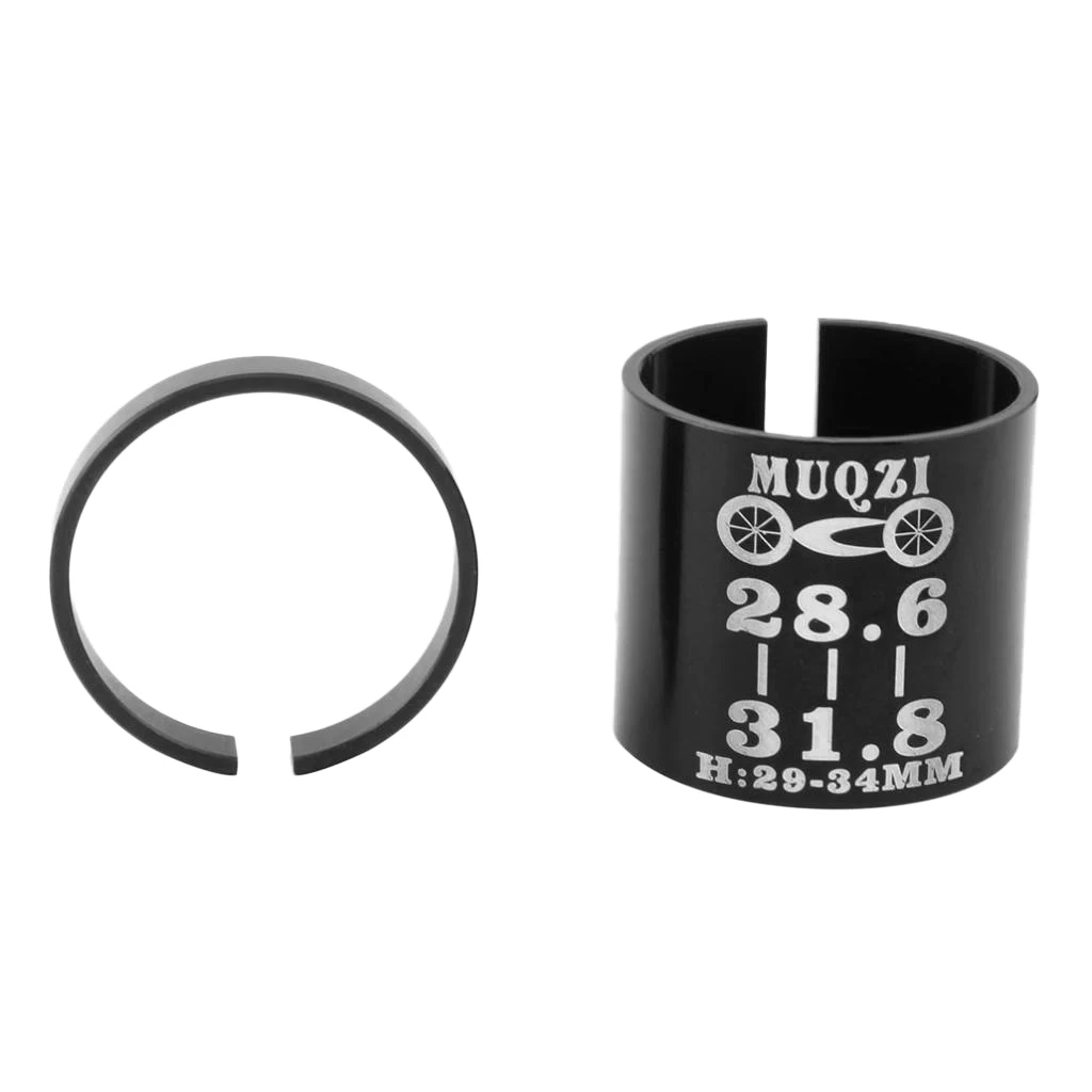 Bike Bicycle Stem Shim 28.6 to 31.8mm Bike Bicycle Ahead Stem Shim Reducer Conversion  (Black)