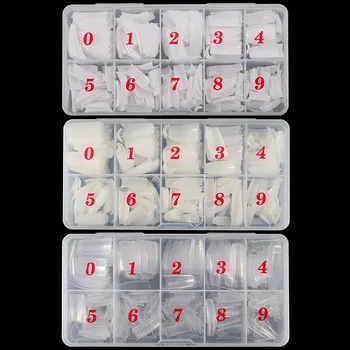 

1500pcs French Acrylic Fake Nail Tips Artificial False Nails Half Tips Ballerina Natural UV Gel Manicure Tip for Nail Art Salon