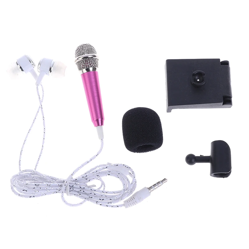 3.5mm Stereo Studio Mic KTV Karaoke Mini Microphone With Earphones/Stand Mount size: app.5.5cm*1.8cm best usb microphone Microphones