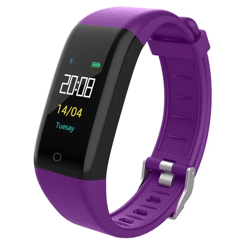 Purple FULL-T10 Bluetooth водонепроницаемый умный отслеживающий Браслет спортивный фитнес шаговый дистанционный мониторинг пульса браслет - Цвет: Purple