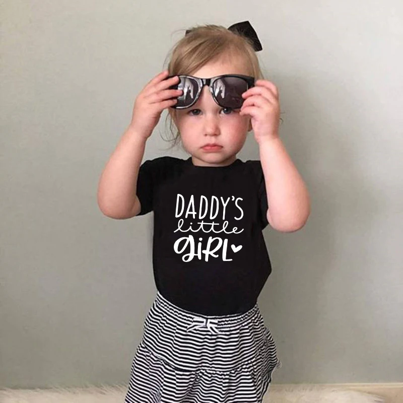 1Pc Daddy and Me Family Matching Clothes Daddy and Daddy's little Girl Tshirt Father Daughter Shirts Dad Daughter Girls Clothes 4