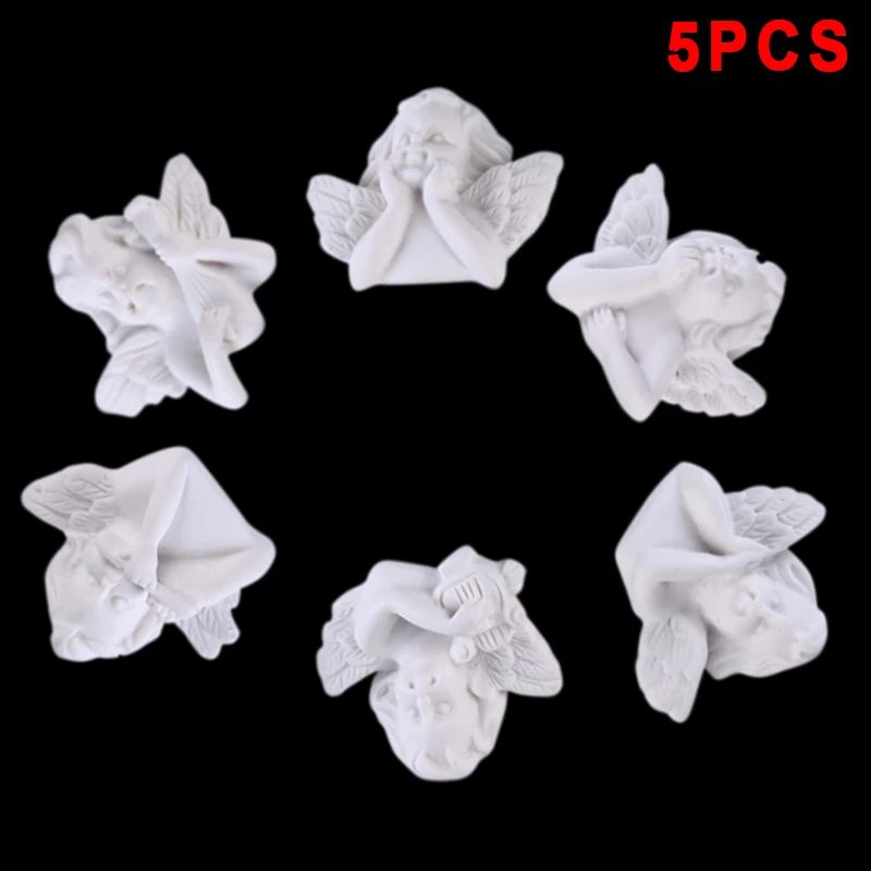 5pcs/set Fashion Resin White Angel Findings DIY Brooch Phone Case Charms Jewelry Making For Women